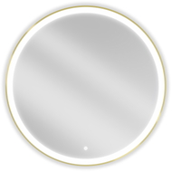 Mexen Esso osvijetljeno kupaonsko ogledalo, okruglo 90 cm, LED 6000K, protiv magljenja, zlatni okvir - 9825-090-090-611-50