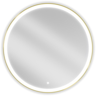 Mexen Esso ronde, verlichte badkamer spiegel, 90 cm, LED 6000K, antivorming, gouden frame - 9825-090-090-611-50