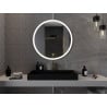 Mexen Esso ronde, verlichte badkamer spiegel, 90 cm, LED 6000K, antivorming, gouden frame - 9825-090-090-611-50