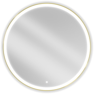 Mexen Esso beleuchteter Badezimmer Spiegel, rund 100 cm, LED 6000K, Anti-Beschlag, goldener Rahmen - 9825-100-100-611-50