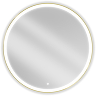 Mexen Esso verlichte badkamerspiegel, rond 100 cm, LED 6000K, anti-condens, gouden frame - 9825-100-100-611-50