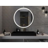 Mexen Esso espejo de baño iluminado, redondo 100 cm, LED 6000K, antivaho, marco dorado - 9825-100-100-611-50