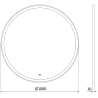 Mexen Esso verlichte badkamer spiegel, rond 100 cm, LED 6000K, anti-condens, zwarte rand - 9825-100-100-611-70