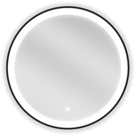 Mexen Esso miroir de salle de bain éclairé, rond 60 cm, LED 6000K, anti-buée, cadre noir - 9825-060-060-611-70