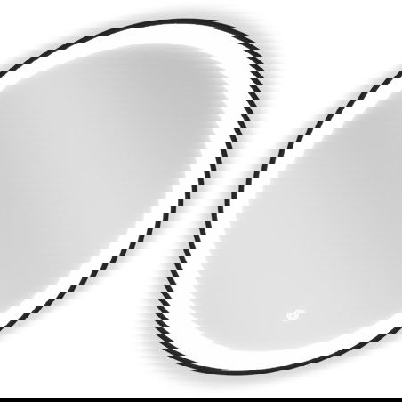 Mexen Esso pyöreä, valaistu kylpyhuoneen peili, halkaisija 60 cm, LED 6000K, huurteenesto, musta kehys - 9825-060-060-611-70