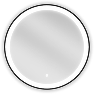 Mexen Esso lustro łazienkowe podświetlane, okragłe 60 cm, LED 6000K, antypara, rama czarna - 9825-060-060-611-70