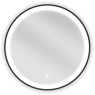 Mexen Esso valgustatud vannitoapeegel, ümmargune 60 cm, LED 6000K, udulukk, must raam - 9825-060-060-611-70