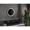 Mexen Esso verlichte, ronde badkamer spiegel 60 cm, LED 6000K, anti-condens, zwarte rand - 9825-060-060-611-70
