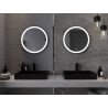 Mexen Esso miroir de salle de bain éclairé, rond 60 cm, LED 6000K, anti-buée, cadre noir - 9825-060-060-611-70