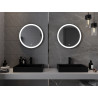 Mexen Esso verlicht badkamer spiegel, rond 60 cm, LED 6000K, anti-condens, zwarte rand - 9825-060-060-611-70