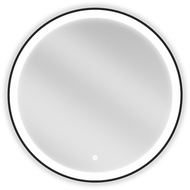 Mexen Esso verlichte badkamer spiegel, rond 70 cm, LED 6000K, anti-condens, zwarte rand - 9825-070-070-611-70