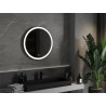 Mexen Esso miroir de salle de bain rétroéclairé, rond 70 cm, LED 6000K, anti-buée, cadre noir - 9825-070-070-611-70