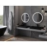 Mexen Esso verlichte badkamer spiegel, rond 70 cm, LED 6000K, anti-condens, zwarte rand - 9825-070-070-611-70