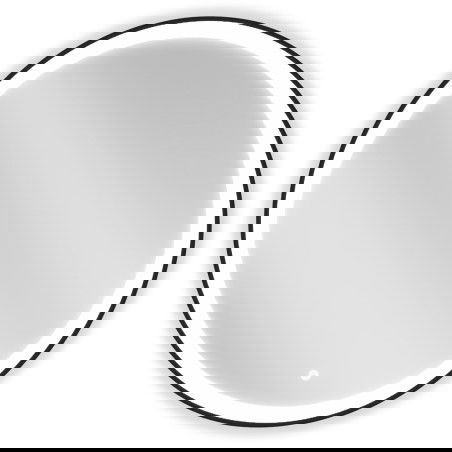 Mexen Esso apgaismots vannas istabas spogulis, apaļš 80 cm, LED 6000K, pret tvaiku, melns rāmis - 9825-080-080-611-70