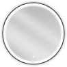 Mexen Esso osvijetljeno okruglo kupaonsko ogledalo, 80 cm, LED 6000K, protiv zamagljivanja, crni okvir - 9825-080-080-611-70