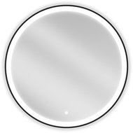 Mexen Esso verlichte badkamer spiegel, rond 80 cm, LED 6000K, anti-condens, zwarte rand - 9825-080-080-611-70