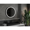 Mexen Esso verlicht badkamerspiegel, rond 80 cm, LED 6000K, anti-condens, zwarte frame - 9825-080-080-611-70