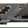 Mexen Esso beleuchteter Badezimmerspiegel, rund 80 cm, LED 6000K, Antibeschlag, schwarzer Rahmen - 9825-080-080-611-70
