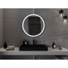 Mexen Esso miroir de salle de bain éclairé, rond 80 cm, LED 6000K, anti-buée, cadre noir - 9825-080-080-611-70