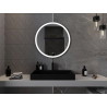 Mexen Esso ronde, verlichte badkamerspiegel, 80 cm, LED 6000K, anti-condens, zwarte rand - 9825-080-080-611-70