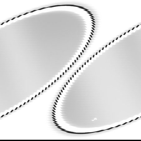 Mexen Esso miroir de salle de bain éclairé, rond 90 cm, LED 6000K, antibuée, cadre noir - 9825-090-090-611-70