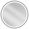 Mexen Esso beleuchteter Badezimmerspiegel, rund 90 cm, LED 6000K, Antibeschlag, schwarzer Rahmen - 9825-090-090-611-70