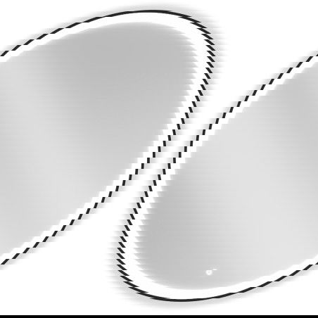 Mexen Esso beliichtent Buedzëmmerspigel, ronn 100 cm, LED 6000K, anti-Entloftung, schwaarze Rumm - 9825-100-100-611-70