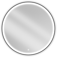 Mexen Esso badkamer spiegel verlicht, rond 100 cm, LED 6000K, anti-condens, zwarte rand - 9825-100-100-611-70