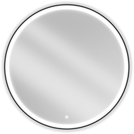 Mexen Esso osvijetljeno okruglo kupaonsko ogledalo, 100 cm, LED 6000K, protiv magljenja, crni okvir - 9825-100-100-611-70