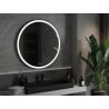 Mexen Esso verlichte badkamer spiegel, rond 100 cm, LED 6000K, anti-condens, zwarte rand - 9825-100-100-611-70