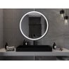 Mexen Esso miroir de salle de bain éclairé, rond 100 cm, LED 6000K, antibuée, cadre noir - 9825-100-100-611-70
