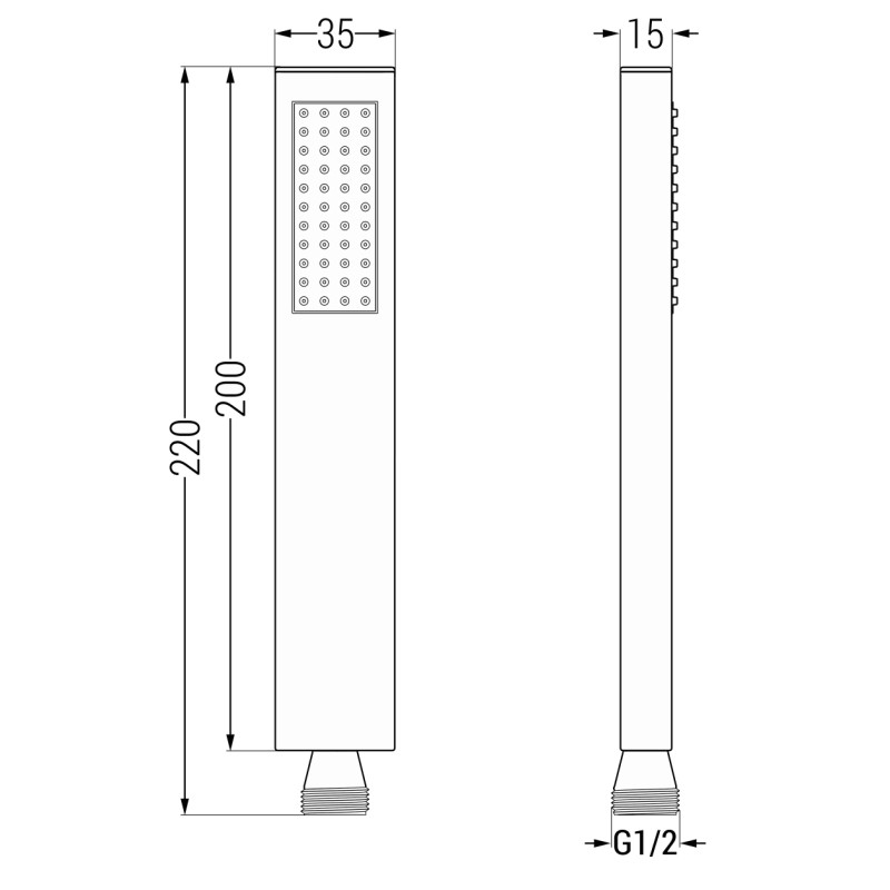 Mexen R-02 1-Funktions-Duschkopf, gebürstetes Gun-Gray - 79500-66