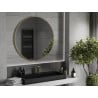 Mexen Loft bathroom round mirror 100 cm, gold frame - 9850-100-100-000-50