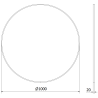 Mexen Loft ronde badkamer spiegel 100 cm, gouden lijst - 9850-100-100-000-50