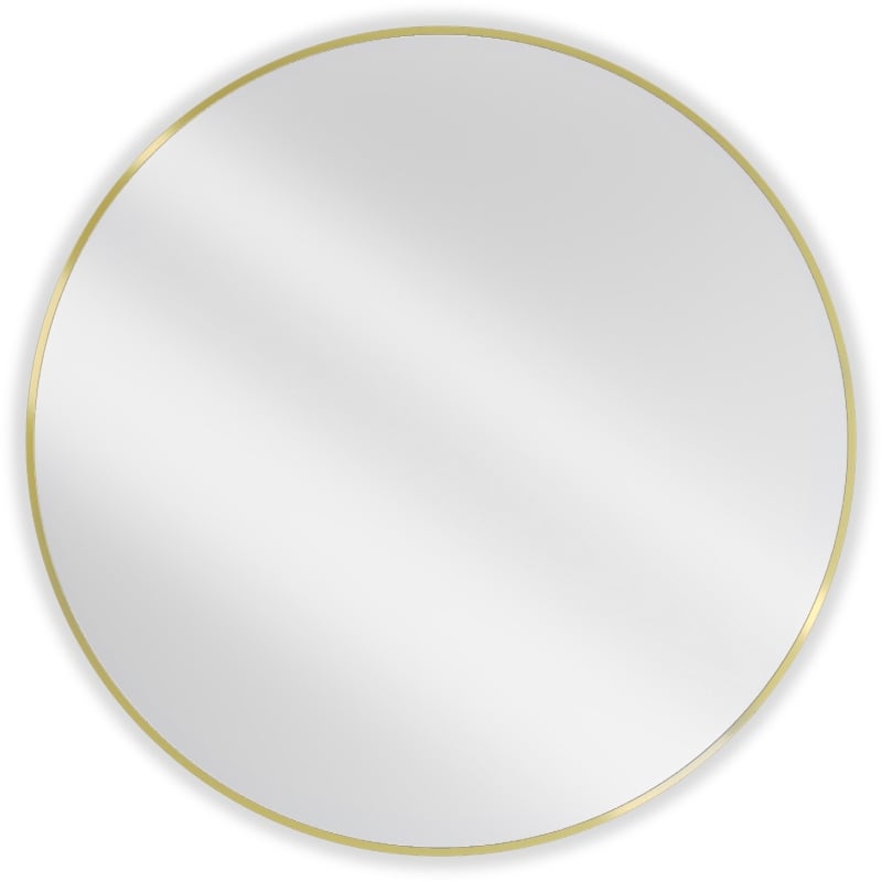 Mexen Loft bathroom round mirror 100 cm, gold frame - 9850-100-100-000-50