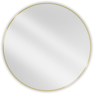 Mexen Loft bathroom round mirror 100 cm, gold frame - 9850-100-100-000-50