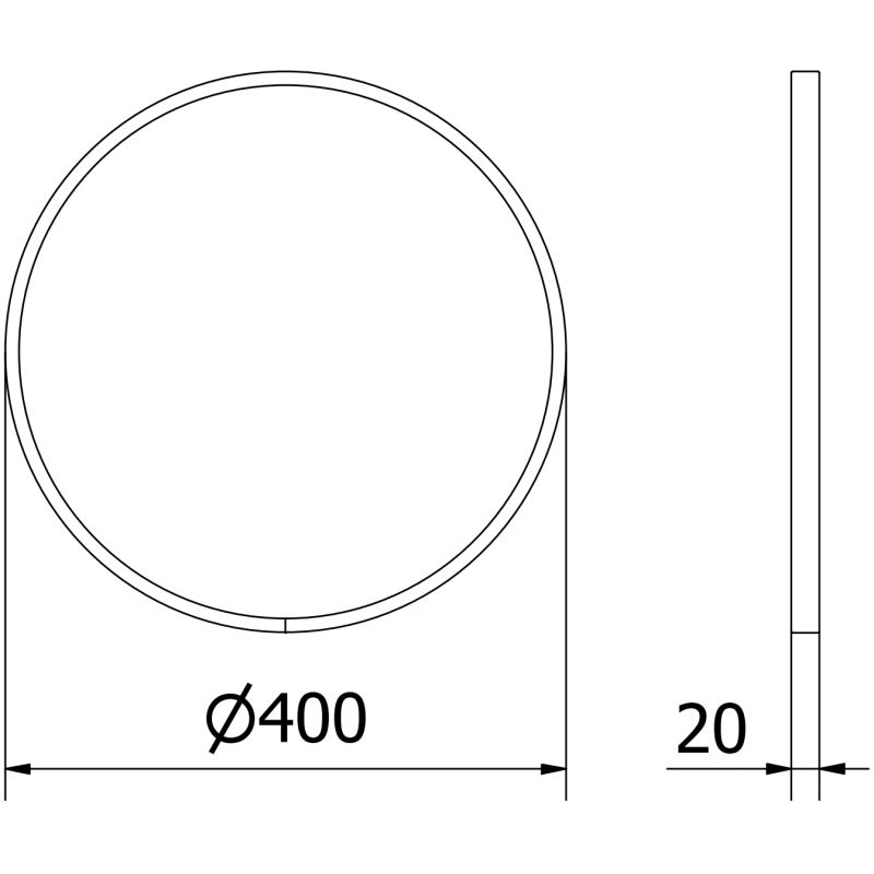 Mexen Loft ronde badkamerspiegel 40 cm, gouden frame - 9850-040-040-000-50