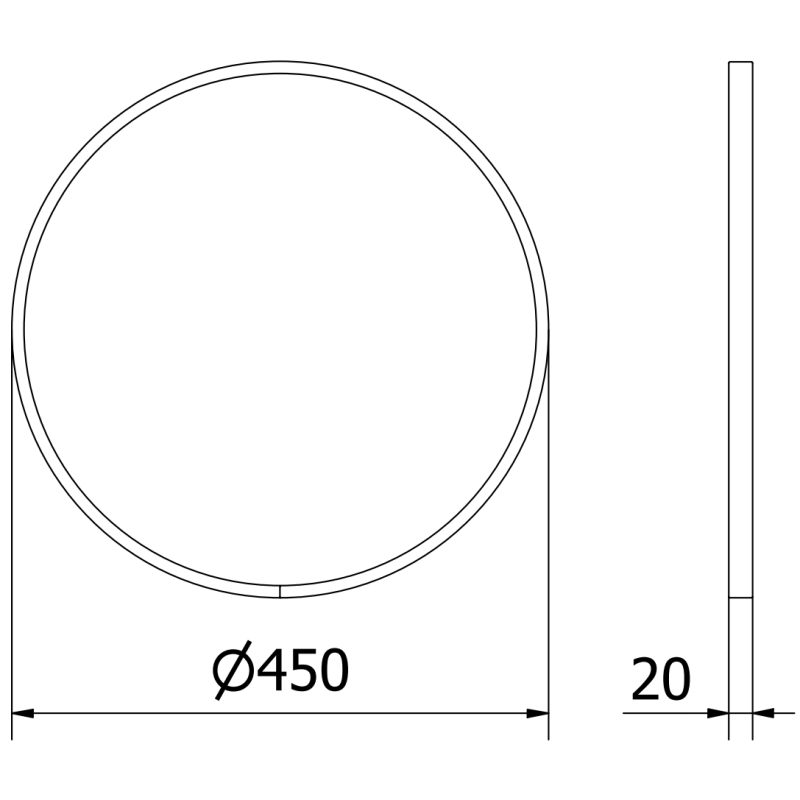 Mexen Loft miroir de salle de bain rond 45 cm, cadre doré - 9850-045-045-000-50