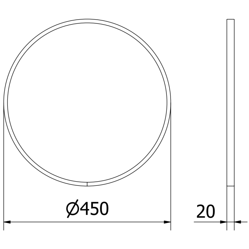 Mexen Loft specchio da bagno rotondo 45 cm, cornice dorata - 9850-045-045-000-50