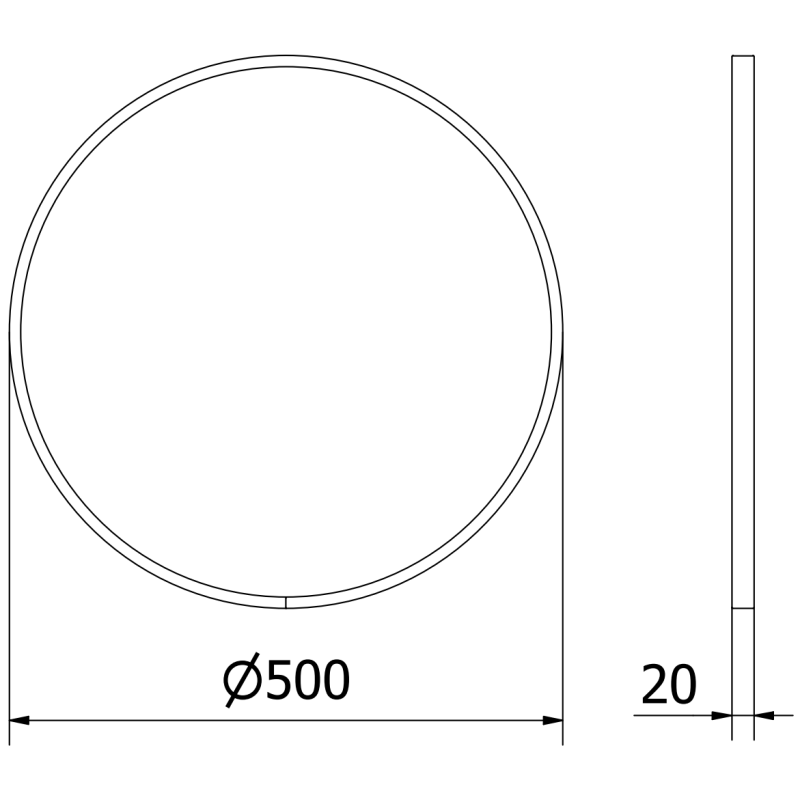 Mexen Loft ronde Buedzëmmer-Spigel 50 cm, gëllene Kader - 9850-050-050-000-50