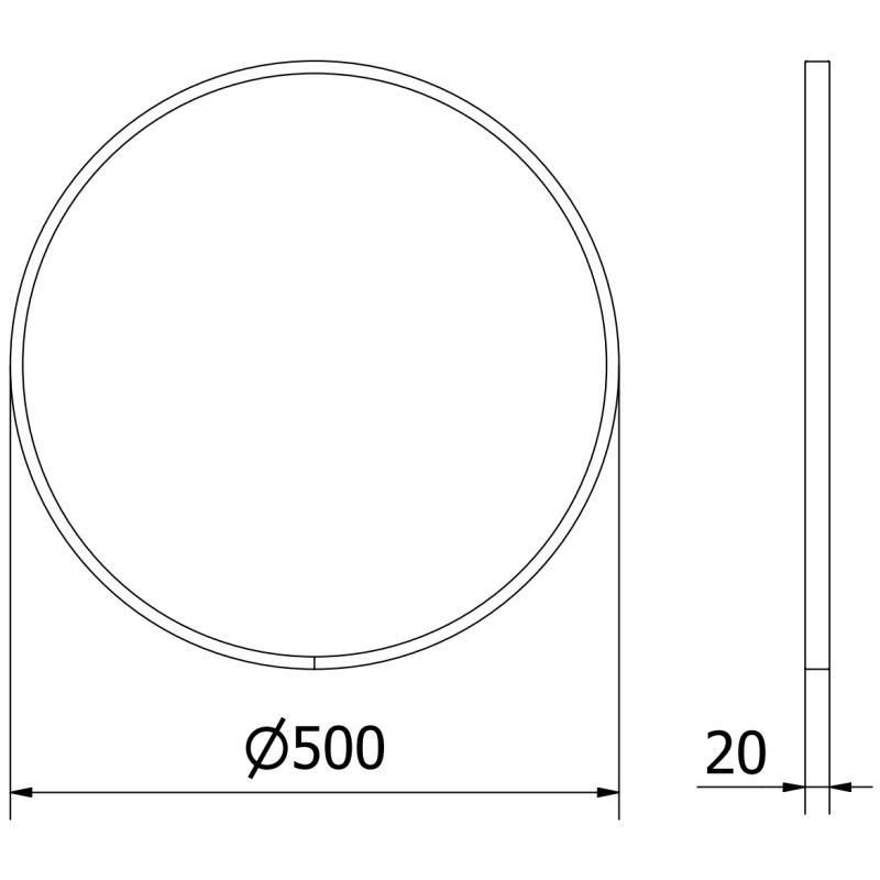 Mexen Loft round bathroom mirror 50 cm, gold frame - 9850-050-050-000-50