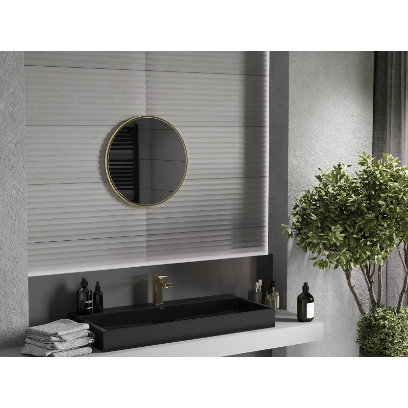 Mexen Loft lustro łazienkowe okragłe 55 cm, rama złota - 9850-055-055-000-50
