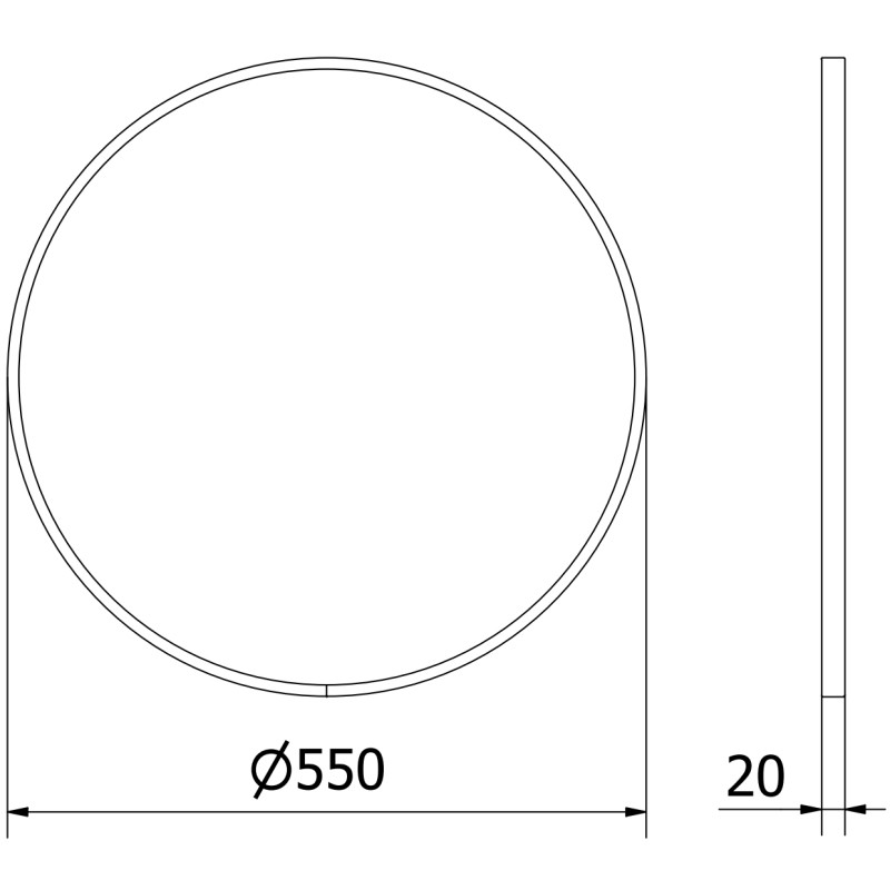 Mexen Loft miroir de salle de bains rond 55 cm, cadre doré - 9850-055-055-000-50