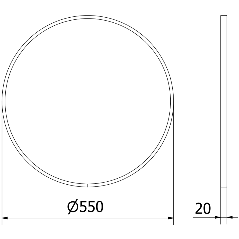 Mexen Loft round bathroom mirror 55 cm, gold frame - 9850-055-055-000-50