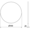 Mexen Loft round bathroom mirror 55 cm, gold frame - 9850-055-055-000-50