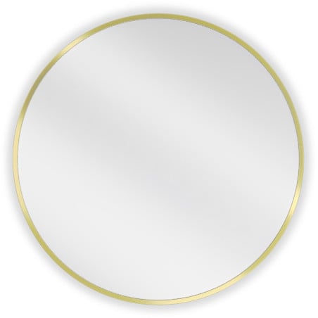 Miroir de salle de bain rond Mexen Loft 60 cm, cadre doré - 9850-060-060-000-50