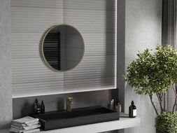 Mexen Loft ronnt Buedzëmmer Spigel 60 cm, gëllene Rumm - 9850-060-060-000-50