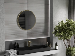 Mexen Loft ümmargune vannitoa peegel 60 cm, kuldne raam - 9850-060-060-000-50