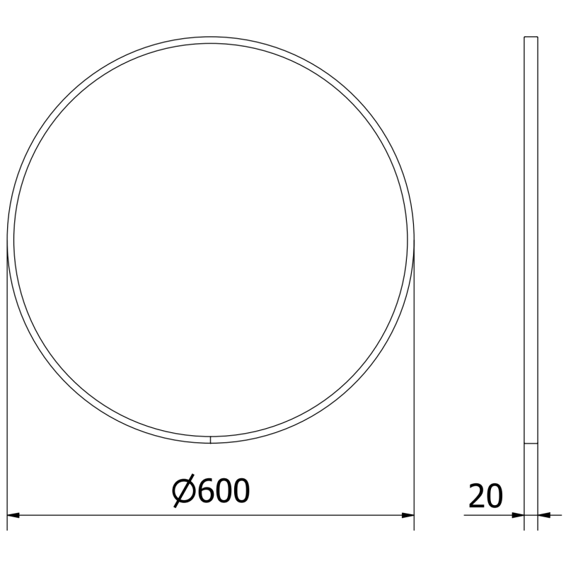 Mexen Loft round bathroom mirror 60 cm, gold frame - 9850-060-060-000-50