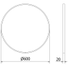 Miroir de salle de bain rond Mexen Loft 60 cm, cadre doré - 9850-060-060-000-50
